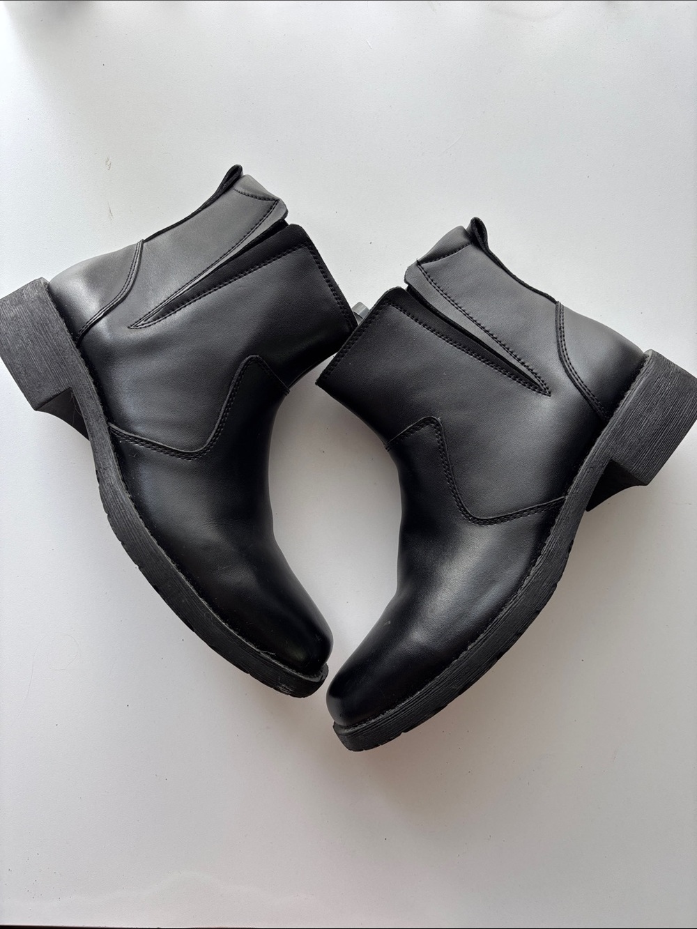 Classic Black Western Ankle Boots - Men's Cowboy Style